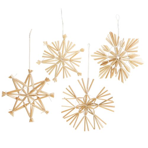 Floristik24 Weihnachten Strohsterne Weihnachtsbaumschmuck 8cm 12 St