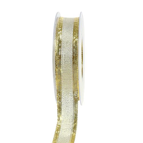 Floristik24 Weihnachtsband mit Drahtkante Gold 25mm 20m