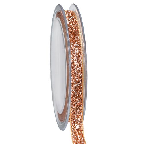 Weihnachtsband Rosa Kupfer Glitter Dekoband 10mm 10m