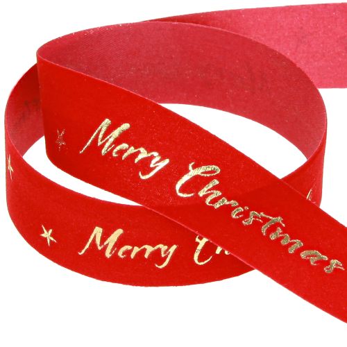 Floristik24 Weihnachtsband Rot Gold „Merry Christmas“ Band 25mm 20m