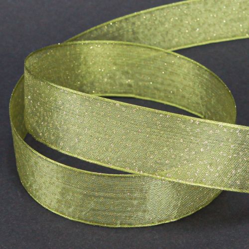 Artikel Weihnachtsband mit goldenen Punkten Formstabil Grün 25mm 20m