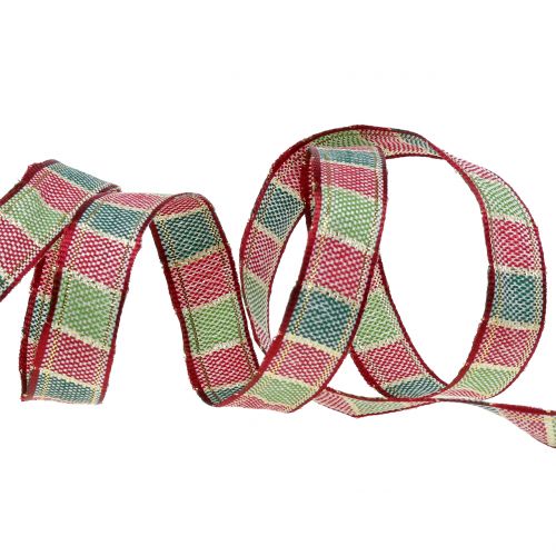 Floristik24 Weihnachtsband Dunkelrot 15mm 15m