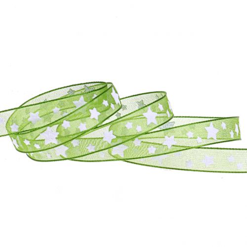 Artikel Weihnachtsband Organza mit Sternmotiv 10mm 20m