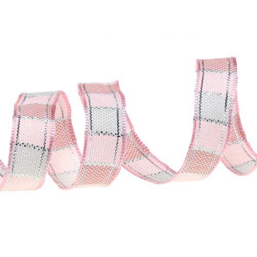 Floristik24 Weihnachtsband Rosa 15mm 15m