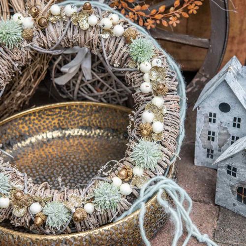 Floristik24 Weihnachtsblumen Glitzer Kunstblumen Weihnachten Grün im Bund 4St