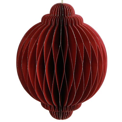 Floristik24 Weihnachtsdeko Papier Christbaumschmuck Bordeaux H20cm