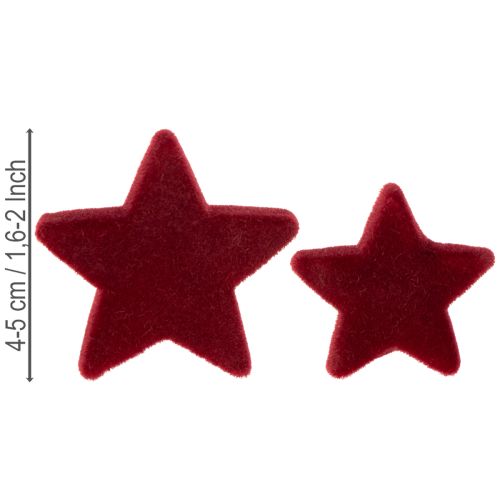 Weihnachtsdekoration Sterne Kunststoff Bordeaux Beflockt 4–5 cm 40 Stück | Floristik24.ch