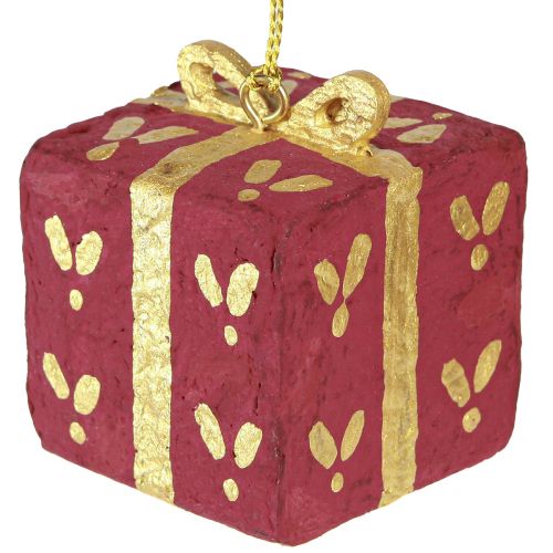 Artikel Weihnachtsdeko Pappmaschee Geschenk Anhänger 6cm 3St