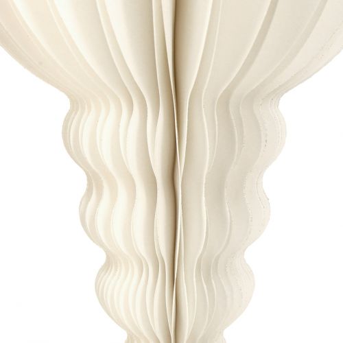 Artikel Elegante Weihnachtshängedeko Papier Tropfen Weiß 80cm