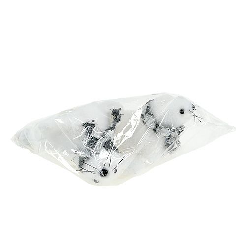 Floristik24 Weihnachtsdeko Robbe beflockt weiß 15cm 2St