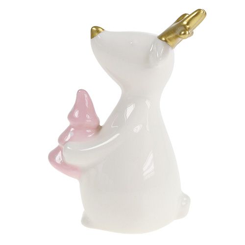 Floristik24 Weihnachtsfigur Rentier Weiß 11cm, 12cm 2St