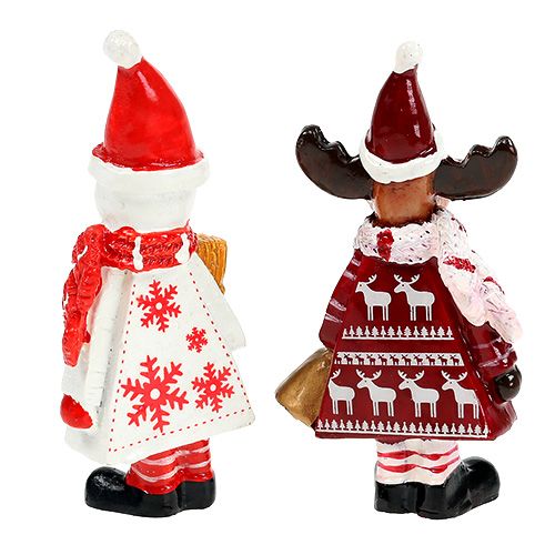 Floristik24 Weihnachtsfiguren Elch, Schneemann sort. 9cm 2St