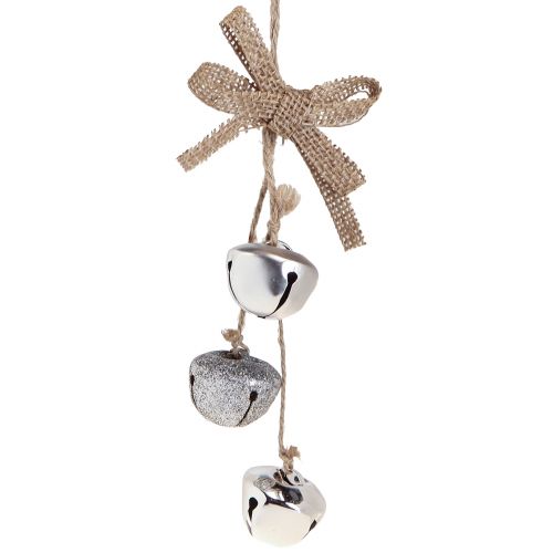 Floristik24 Weihnachtsglöckchen Glocken Christbaumschmuck Silber Ø3,5cm 3St