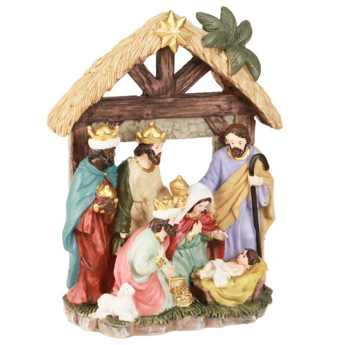 Artikel Weihnachtskrippe mit Figuren Krippe Weihnachten 15,5×7×20cm