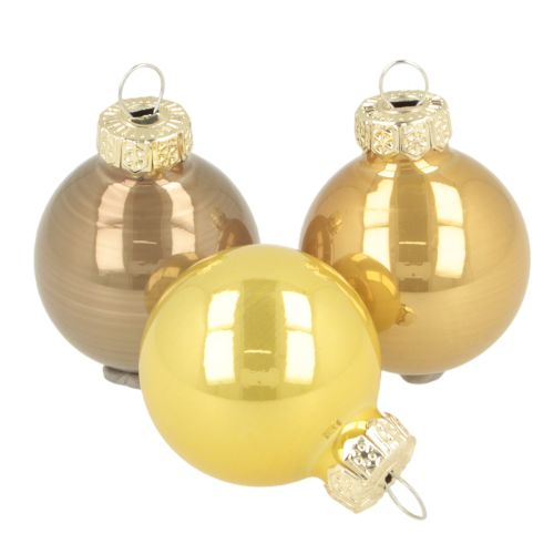 Mini-Christbaumkugeln aus Glas 3 cm Kupferbraun Orange Goldgelb 22er-Set online kaufen | Floristik24.ch