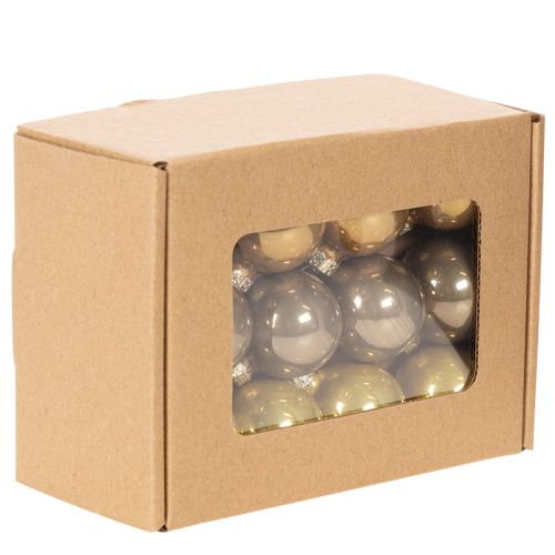 Mini-Christbaumkugeln aus Glas 3 cm Kupferbraun Orange Goldgelb 22er-Set | Floristik24.ch