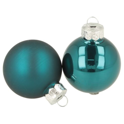 Christbaumkugeln Glas Matt und Glänzend 4cm Blau 24 Stück