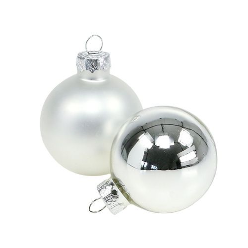 Weihnachtskugel Ø4cm Silber Glanz/Matt 24 St
