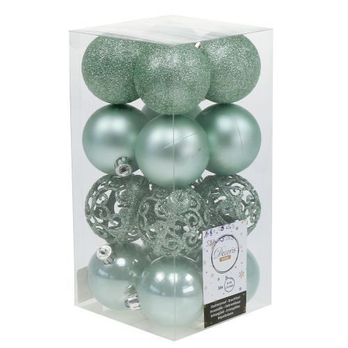 Floristik24 Weihnachtskugel Hellgrün Ø6cm 16 St