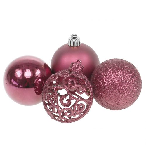 Floristik24 Weihnachtskugel Rosa Ø6cm 16 St