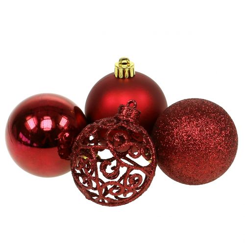Floristik24 Weihnachtskugel Rot Ø6cm 16 St