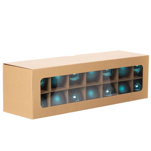 Christbaumkugeln Glas 6cm Opalblau Matt und Glänzend 24er Set | Floristik24.ch