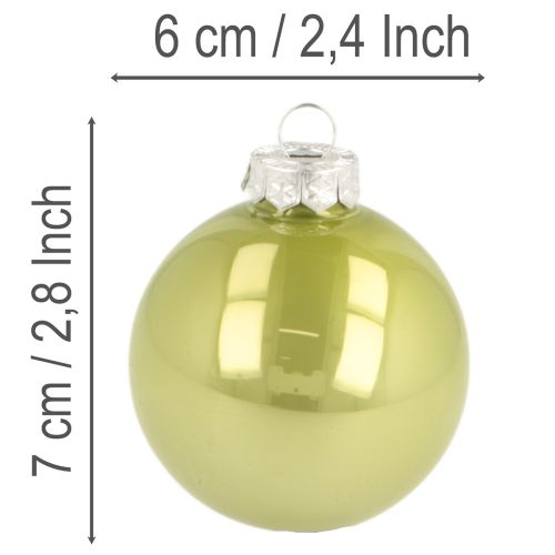 Christbaumkugel-Set aus Glas, bunt glänzend, 60 mm, 24 Stück | Floristik24.ch
