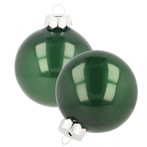 Floristik24 Weihnachtskugeln Glas Christbaumkugeln Grün Matt Ø6cm 24 St