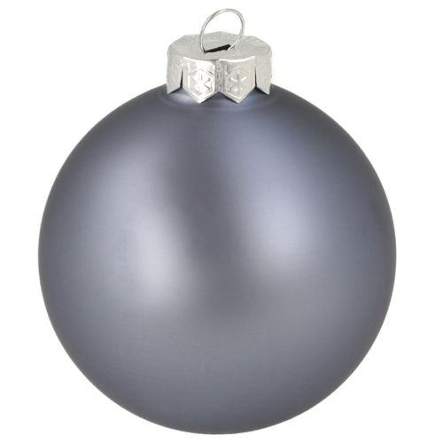 Artikel Kugel-Set in Blau/Silber – matt & glänzend, Glas-Deko für Winterfloristik 7,5cm 12St