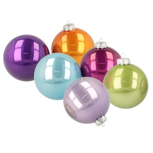 Christbaumkugeln Glas glänzend 95 mm Bunte Farben 10er-Set online kaufen | Floristik24.ch