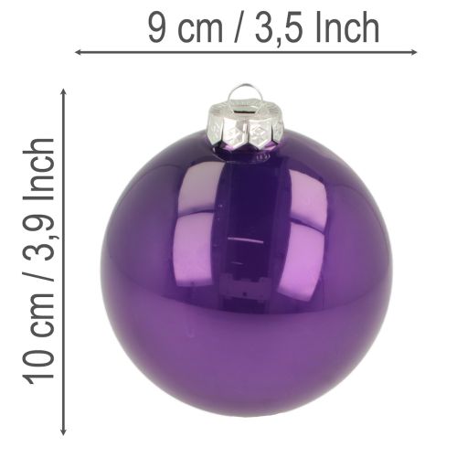 Christbaumkugeln Glas glänzend 95 mm Bunte Farben 10er-Set | Floristik24.ch