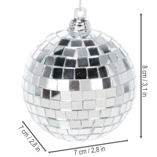 Weihnachtskugeln 7cm Spiegeloptik Silber 6er-Set | Floristik24.ch
