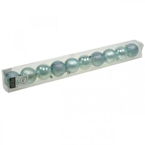 Artikel Weihnachtskugeln Kunststoff Hellblau Mix Ø6cm 10 St