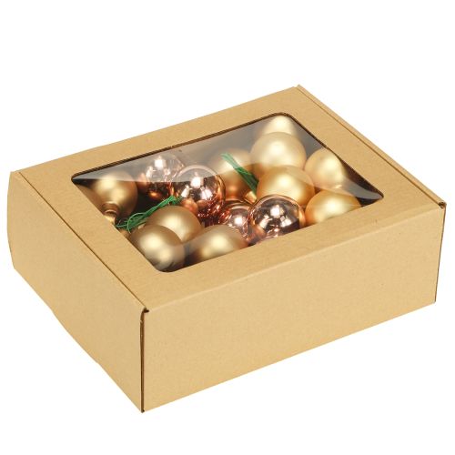 Artikel Weihnachtskugel Rosé Gold Glas Spiegelbeeren Ø40mm 32 St
