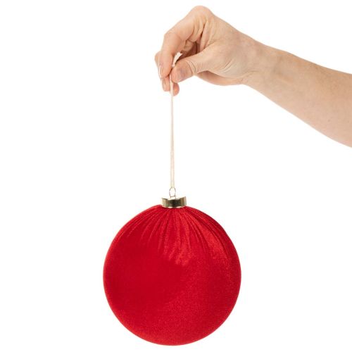 Weihnachtskugel Rot Samtoptik Ø 15cm 3er-Set | Floristik24.ch