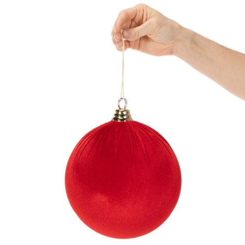 Weihnachtskugeln Samtoptik Rot Ø 20 cm 3 Stück | Floristik24.ch