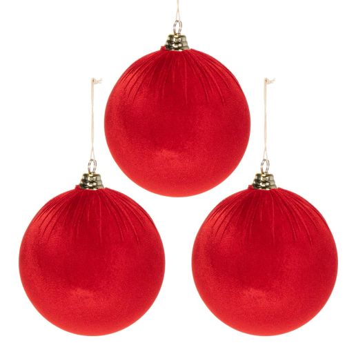 Weihnachtskugeln Samtoptik Rot