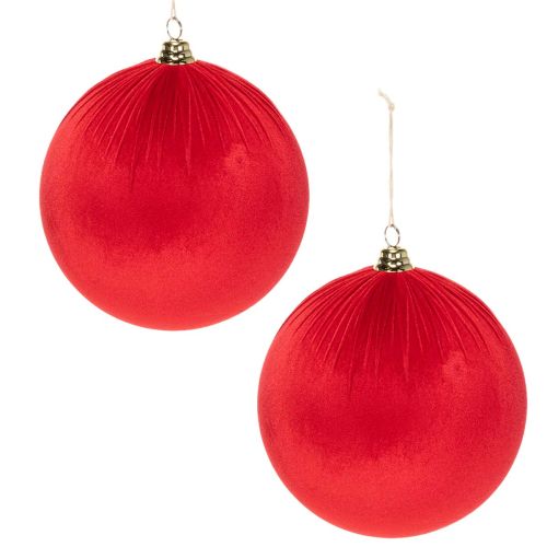 Weihnachtskugeln Rot aus Samt