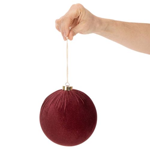 Weihnachtskugeln Weinrot Samtoptik 15 cm 3er-Set | Floristik24.ch