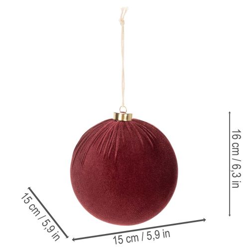 Weihnachtskugeln Weinrot Samtoptik 15 cm 3er-Set | Floristik24.ch