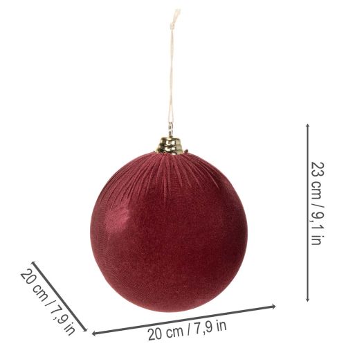 Weihnachtskugeln Rot Samtoptik 20 cm 3 Stück | Floristik24.ch