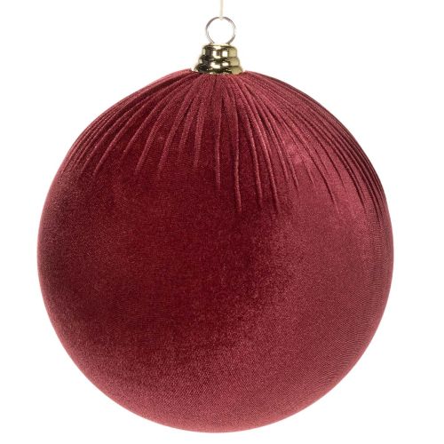 Weihnachtskugeln Rot Samt 25cm 2er-Set für Innenbereich