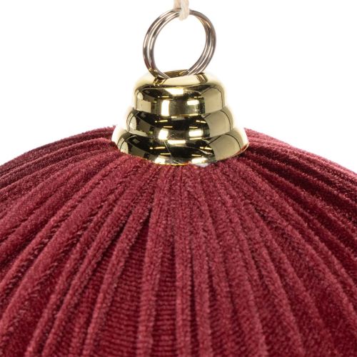 Weihnachtskugeln Rot Samt 25cm