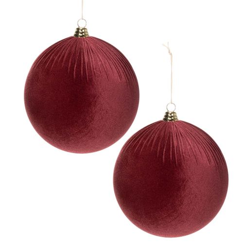 Weihnachtskugeln Rot Samt 25cm