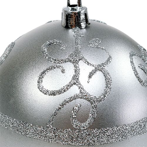 Floristik24 Weihnachtskugel Silber Ø8cm Plastik 1St