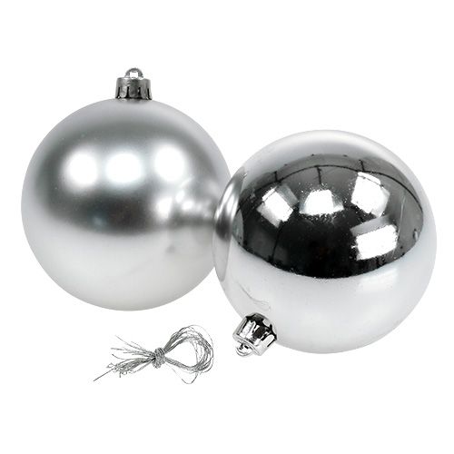 Weihnachtskugel Silber Ø10cm 4St