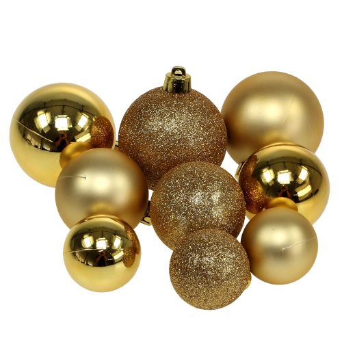 Weihnachtskugel Gold Ø3,5cm - Ø5,5cm 30St