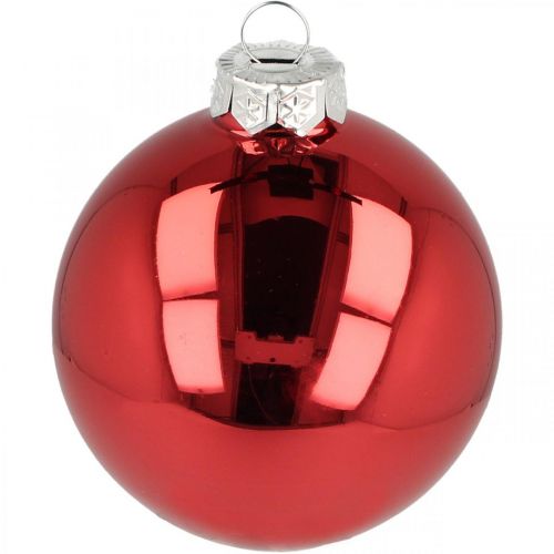 Floristik24 Christbaumkugel, Baumschmuck, Weihnachtskugel Rot H8,5cm Ø7,5cm Echtglas 12St