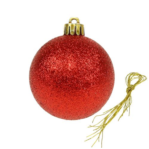 Floristik24 Weihnachtskugel Kunststoff Rot 6cm 10St