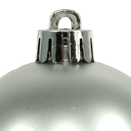 Floristik24 Weihnachtskugel Plastik Ø6cm Silber Mix 12St